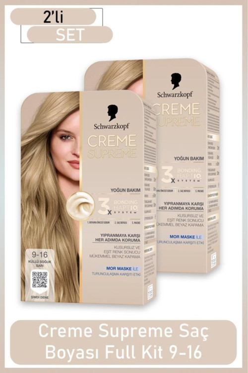 Creme Supreme Full Kit 9-16 Küllü Soğuk Sarı x 2 Adet