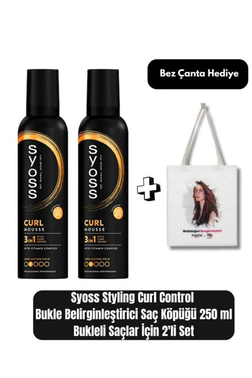 Curl Control Bukle Belirginleştirici Saç Köpüğü 250 ml x 2’li Set + Bez Çanta Hediye