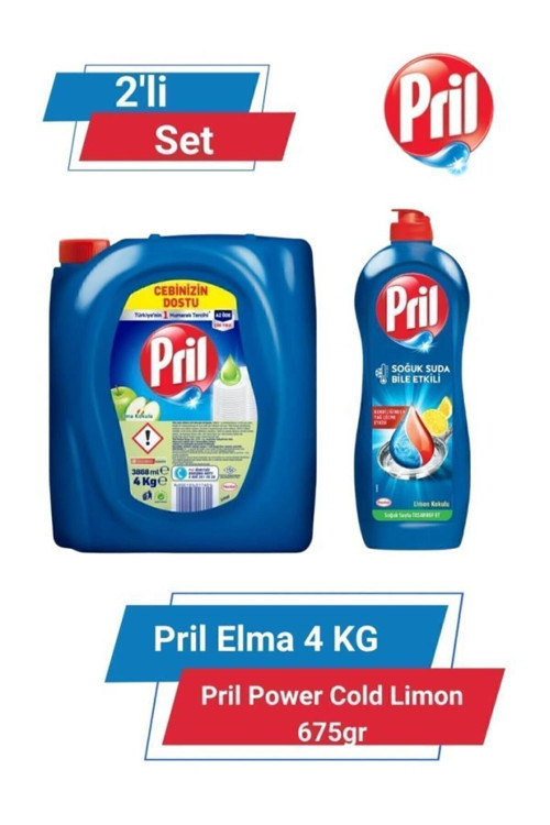Elma 4kg & Pril Power Cold Limon 675g 2'li Set - Ferah Temizlik