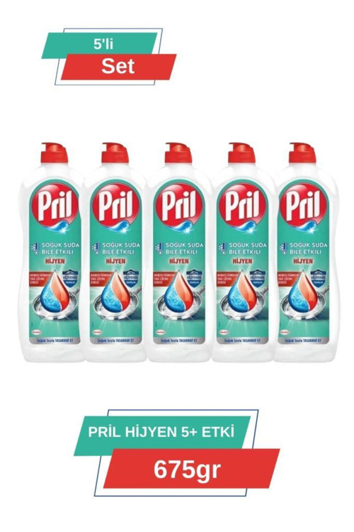 675 gr x5 Bulaşık Deterjanı | 5 Etki Tek Pakette | Yağ Çözücü, Ferah Kokulu Güçlü Temizlik