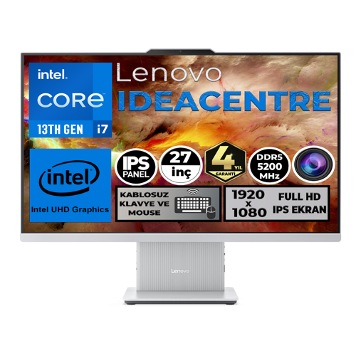 IdeaCentre 27IRH9 i7-13620H 16GB 1TB SSD 27" FHD Freedos Beyaz All In One Pc F0HM004JTR 002
