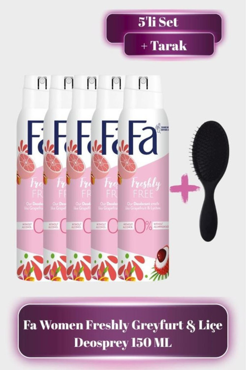 Women Freshly Free Greyfurt & Liçe Deosprey 150 ML x5 Set - Tarak
