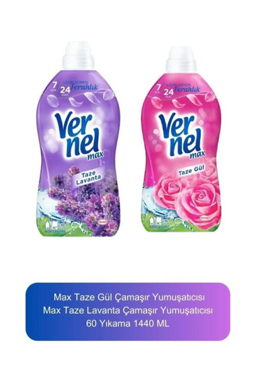 Max Taze Gül Taze Lavanta Sıvı Çamaşır Yumuşatıcısı Vernel Set