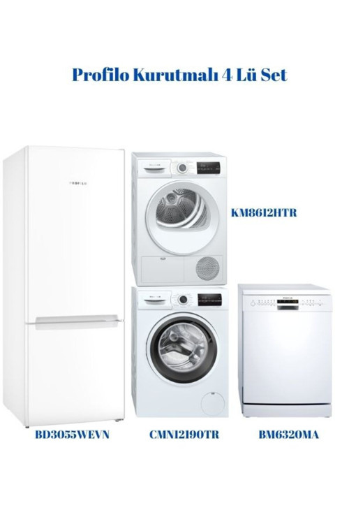4 Lü Kurutmalı Full Set (BD3055WEVN - CMN12190TR - BM6320MA - KM8612HTR)