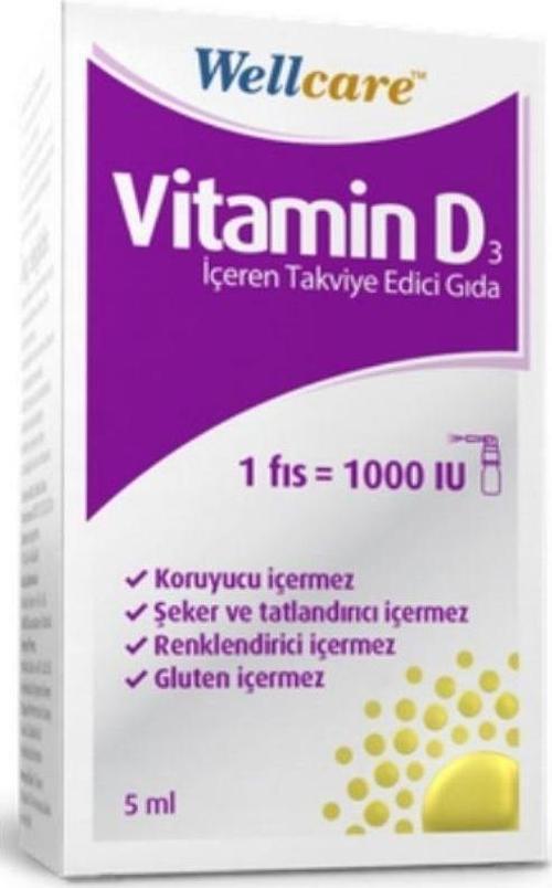 Vitamin D3 İçeren Takviye Edici Gıda 1000IU 5ml