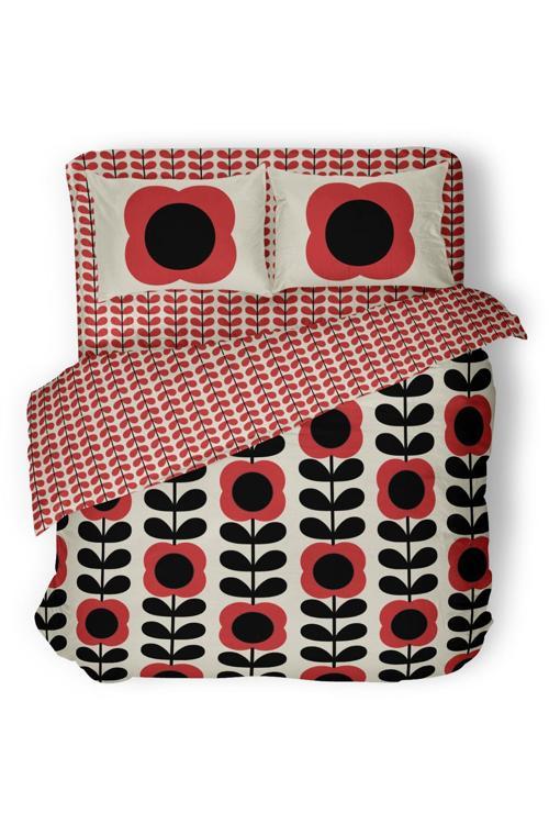 Retro Flora Çift Kişilik Nevresim Takimi