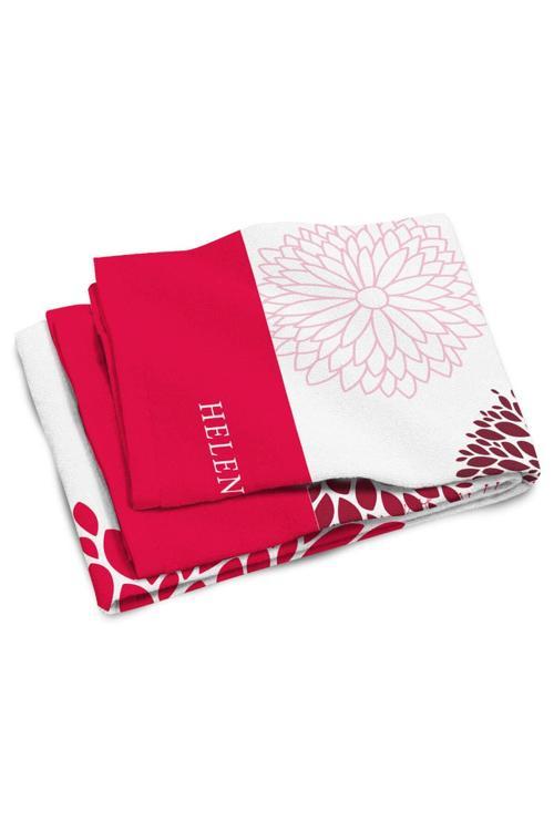 Valencia -Kırmızı Beyaz Oversıze Plaj Havlusu Hgtw0001364