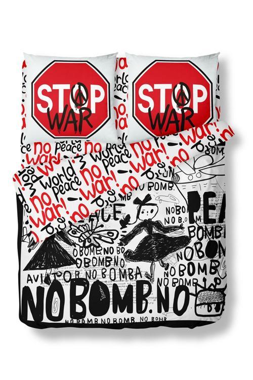 Stop War Çift Kişilik Nevresim Takımı