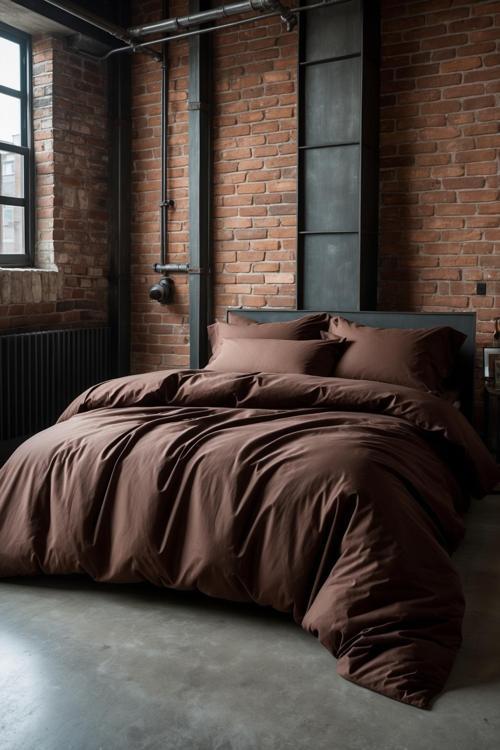 – %100 Pamuk Çift Kişilik Nevresim Takımı |Kahve