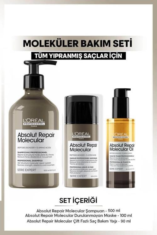 Loreal Professionnel Serie Expert Absolut Repair Molecular Saç Bakım Seti 500 ml