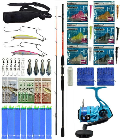 Hazır Tekne Oltası Seti Shimano Kamış Sonora Boat Quiver 2,10m 50-150g 2pc&Kendo Ocean Cast 7000 Olta Makine