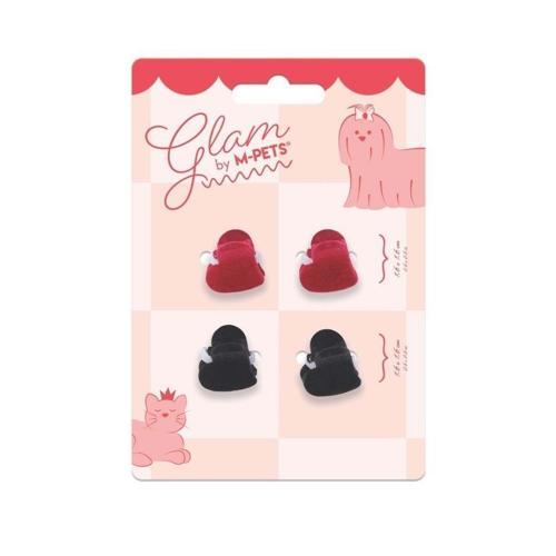 Glam Kalpli Kedi ve Köpekler İçin Aksesuar Toka Kırmızı Siyah