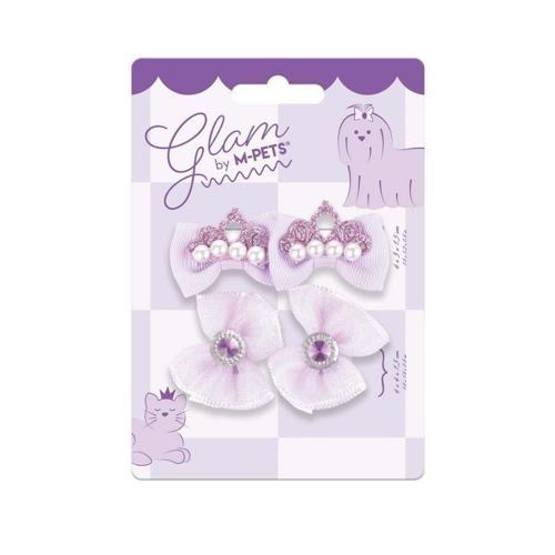 Glam Fiyonklu Kedi ve Köpekler İçin Aksesuar Toka Mor