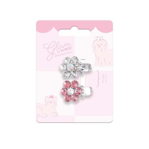 Glam Çiçekli Kedi ve Köpekler İçin Aksesuar Toka Pembe Beyaz