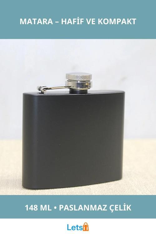Paslanmaz Çelik Siyah 5 Oz Matara Kompakt Seyahat Arkadaşı