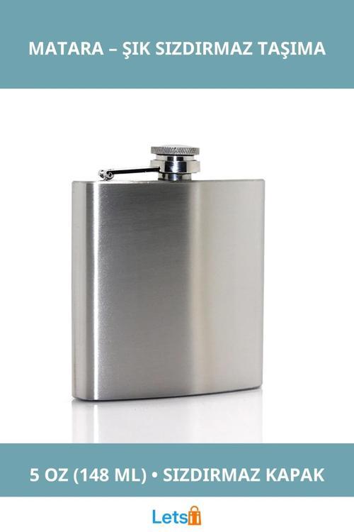 Paslanmaz Çelik Sızdırmaz 5 Oz Tekli Matara Model 2