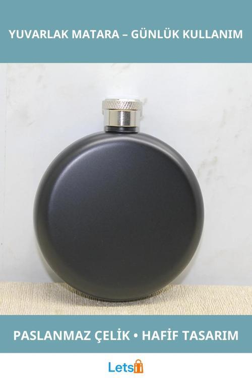 Dayanıklı Paslanmaz Çelik Yuvarlak Sızdırmaz Siyah Matara