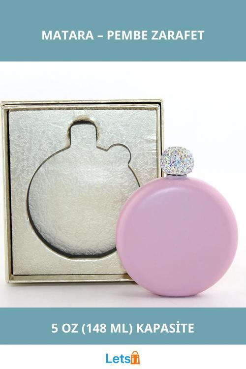 Paslanmaz Çelik Matara 5 Oz Pembe Şık Tasarım