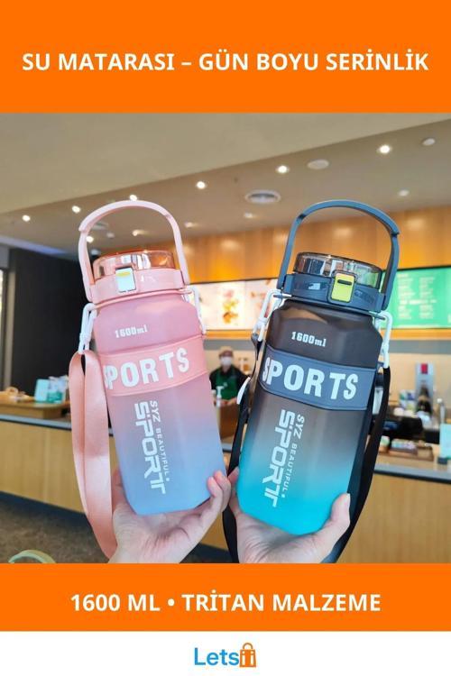 Ergonomik Hafif 1600 ML Tritan Su Matara Sızdırmaz Kapak