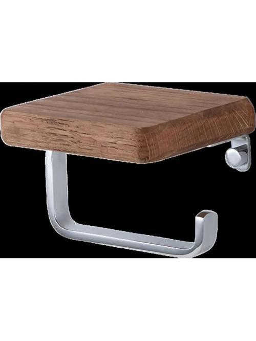 Adnoss Lüks Selvi Kağıtlık Krom Pirinç Ahşap - Ahşap Krom - Wc Kağıtlık - Tuvalet Kağıtlığı