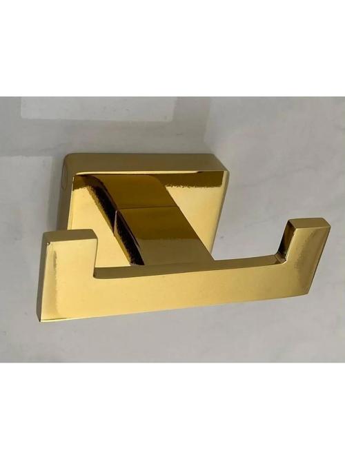 Adnoss Lüks Kenzo 2'li Askılık - Havlu Askılık - Bornoz Askılık - Gold - Sarı