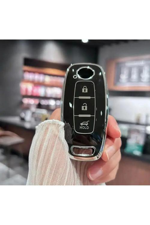 Nissan Yeni Kasa Uyumlu Qashqai  X Trail Juke Anahtar Kılıfı Bagaj Simgeli Siyah Gümüş