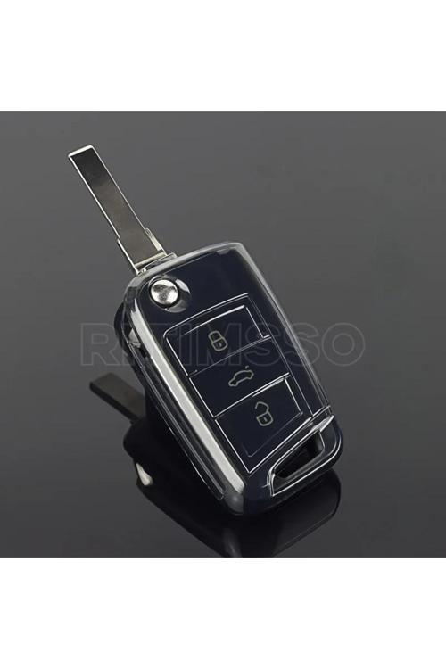 Seat Leon Fr İbıza 2017+ Ateca Arona Şeffaf-Füme Sustalı Anahtar Kılıfı