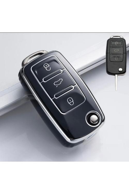 Volkswagen Uds Golf Transporter Caddy Jetta Siyah Oto Anahtar Kumanda Kabı Kılıf Oto Anahtarlık