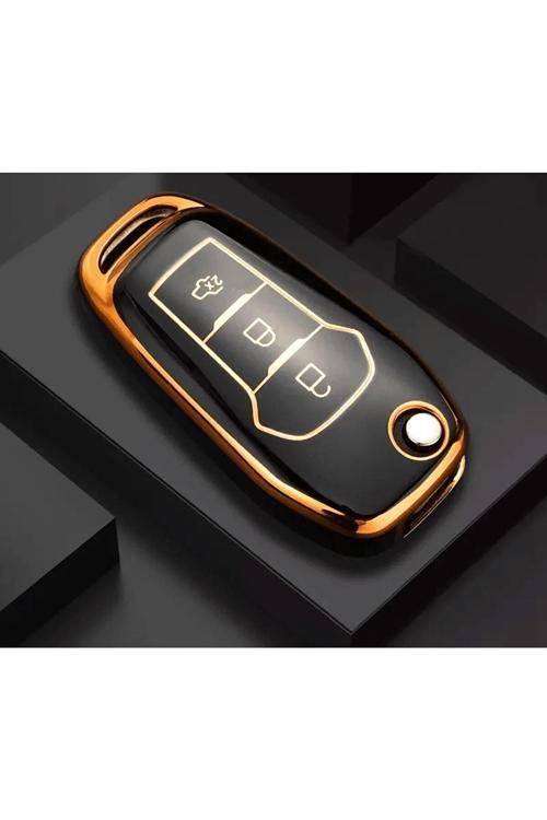 Ford Ecosport Focus 4 Fiesta Mondeo Ranger Puma Uyumlu Anahtar Kılıfı Sustalı Nano Siyah