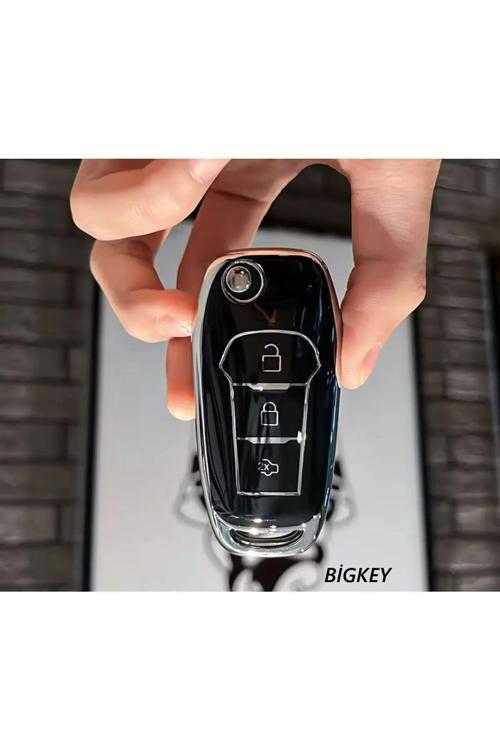 Ford Focus ,Fiesta ,Mondeo ,Cmax,Courier Kumanda Kılıfı 3 Buton Siyah Gümüş