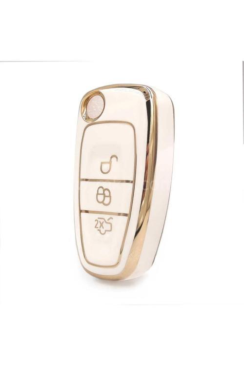 Ford 3 Buton Sustalı Anahtar Kılıfı Nano 2012 - 2018 Arası Üretile Kasaya Uyumlu