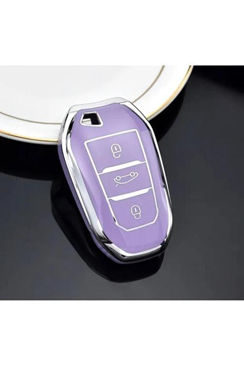 Opel Peugoet Citroen 3008 C5 Aircross Rifter Gt Kasa Anahtar Kılıfı ''Sustasız'' Model Lila