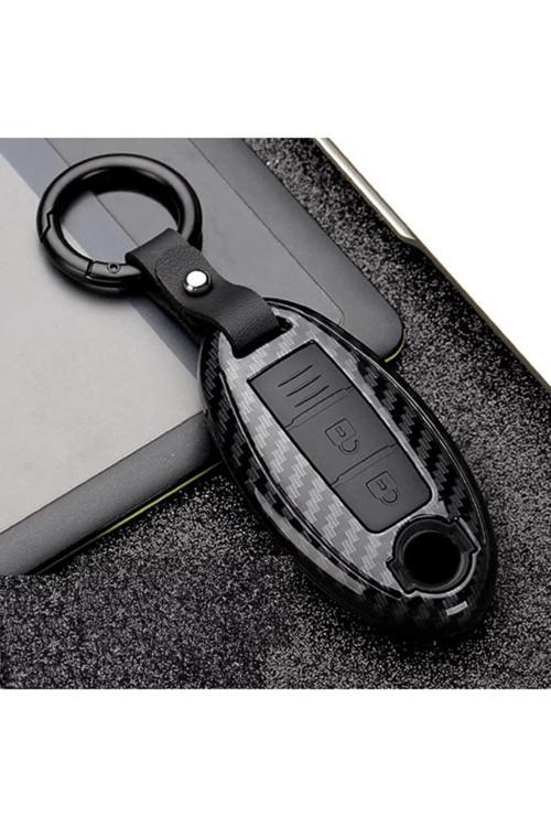 Nissan Juke Qashqai X-Trail Infinity Siyah Karbon Anahtar Kılıfı  2014/2022
