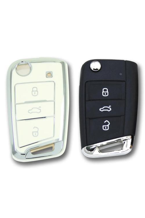 Skoda Octavia Superb 2015+ Kumanda Anahtar Kabı 3 Buton Logolu