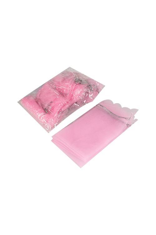 Yasin Tesbih Hediyelik Tül Kesesi,Havlu Kesesi 15X25 Cm 50 Adet Pembe Tül Kese