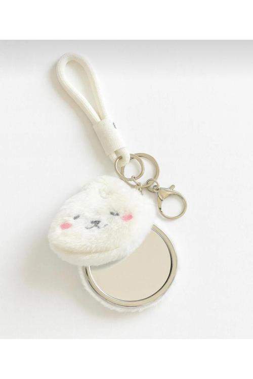 Peluş Tavşan Ayna Anahtarlık – Sevimli Mini Ayna Çanta Aksesuarı