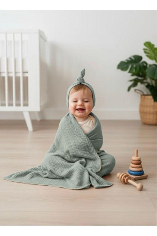 Premium Müslin Battaniye 110X120 | Yeni Doğan Bebek Battaniyesi, Yazlık Kışlık Kullanım