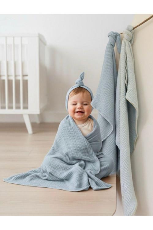 Premium Müslin Battaniye 110X120 | Yeni Doğan Bebek Battaniyesi, Yazlık Kışlık Kullanım