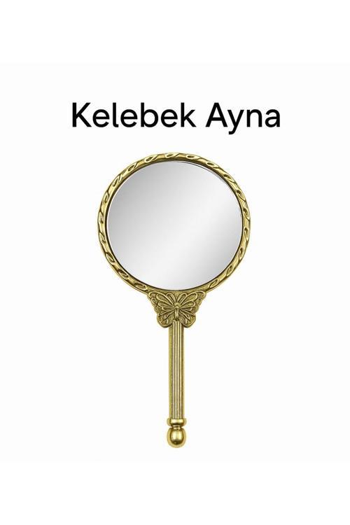 Vintage Tarz Kelebek Detaylı Mini El Aynası – Dekoratif 10 Adet