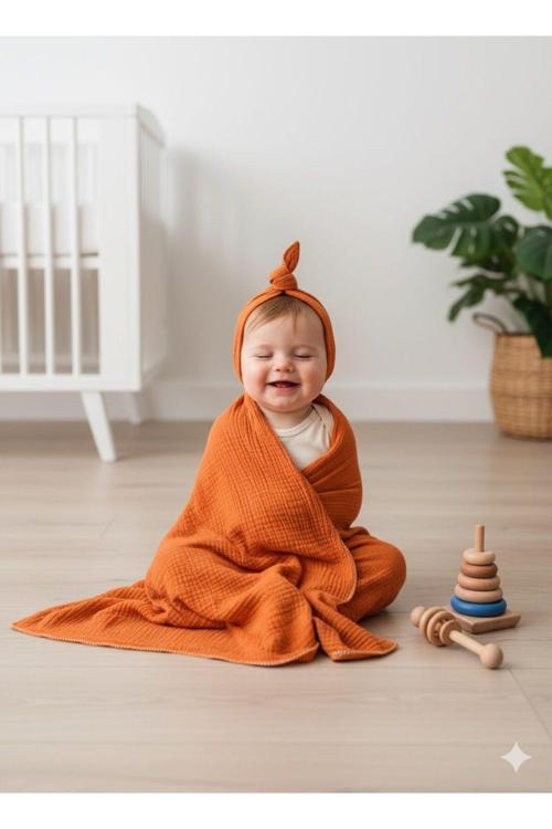 Premium Müslin Battaniye 110X120 | Yeni Doğan Bebek Battaniyesi, Yazlık Kışlık Kullanım