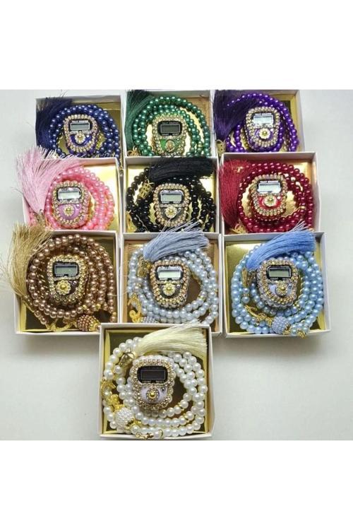 - Butik Center 10 Adet Hediyelik Çeyizlik Kutulu Tesbih Ve Taşlı Zikirmatik Seti