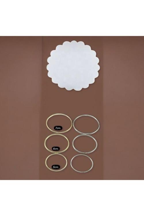 6 Cm Gold Veya Gümüş 100 Halka 100 'Lü 26 Cm Tül.