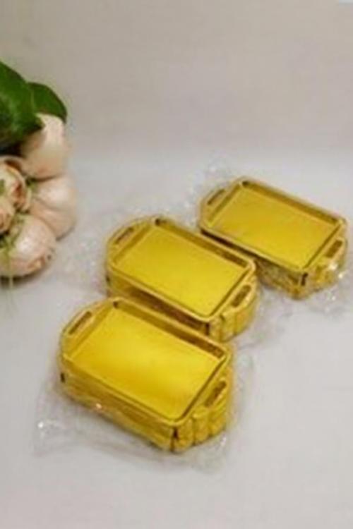 12'Li Plastik Minik Nikah Şekeri Tepsisi Gold