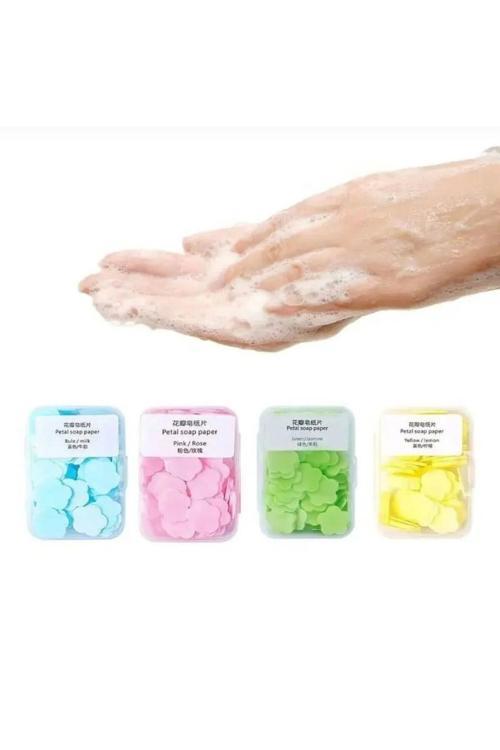 Mini Kağıt Sabun 50’Li – Çantaya Atmalık Taşınabilir Petal Soap Paper