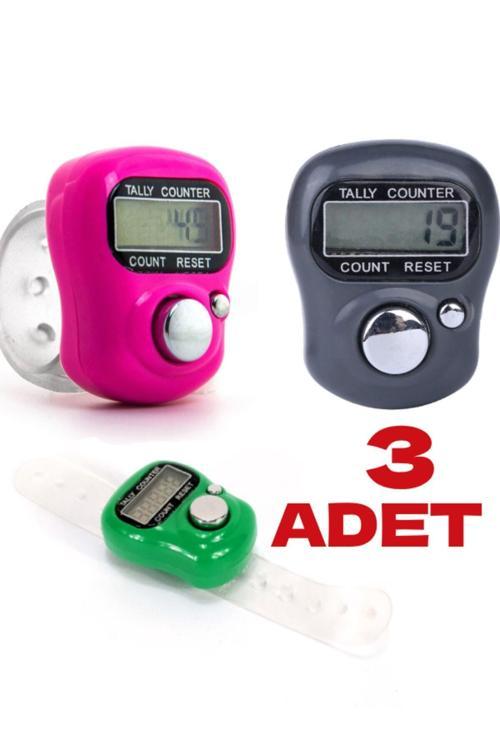 3 Adet Zikirmatik Sayaç Yüzük Tesbih Çekme Salavat Ve Zikir Sayacı