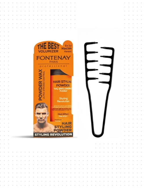 Saç Şekillendirici Pudra Toz Wax Ultra Strong 20gr + Mucizevi Saç Tarağı 2'li Set