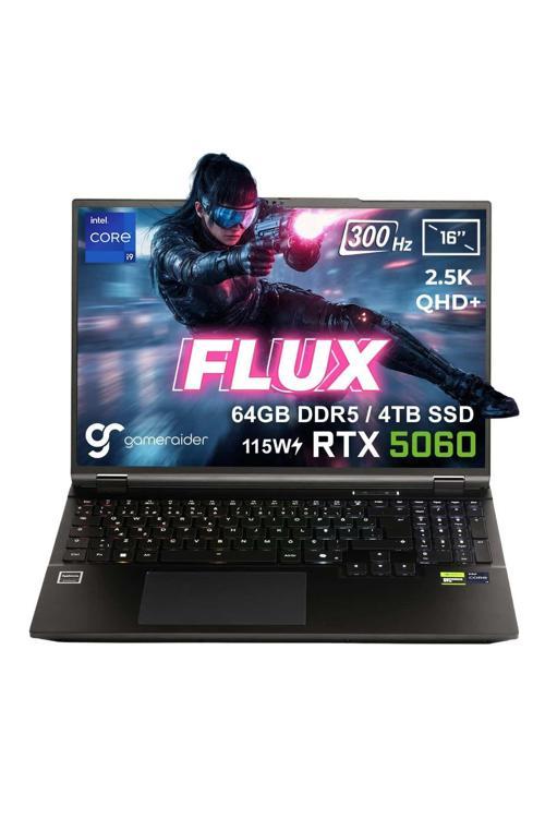 FLUX GR16 i9-14900HX 64GB DDR5 4TB SSD RTX 5060 8GB 115W 16 inç 2.5K QHD+ 300Hz FDos Gaming Laptop
