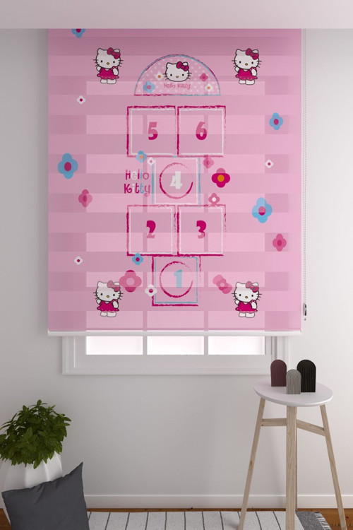 Zebra Perde Sayılar Ve Hello Kitty Desenli Çocuk Odası Zebra Perde