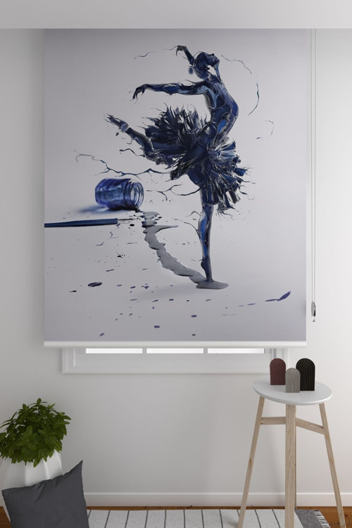 Stor Perde Bale Balerin Desenli Salon & Oturma Odası Hobi Odası Stor Perde