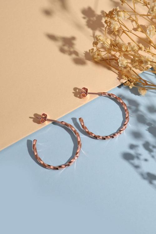 925 Ayar Gümüş Saf Altın Kaplama 2,5 Cm Burgu Şarnel Halka Çivi Küpe